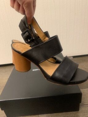 Robert Clergerie Sandals | Black Leather | Size 38 = 7 US